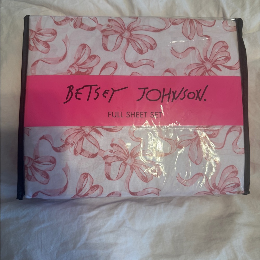 Preppy Coquette Pink Bow Betsey Johnson Pink Floral Sheet Set